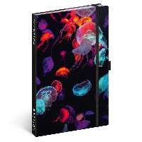 NOTESZ GUMIS VONALAS, KEMÉNYTÁBLÁS, 13X21, JELLYFISH