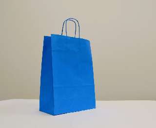 PAPÍRTÁSKA SODROTTFÜLES, 26X35, VILÁGOSKÉK