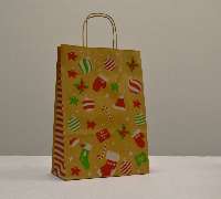 PAPÍRTÁSKA SODROTTFÜLES, KARÁCSONYI DÍSZEK, 22X31