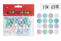 TEXTIL POM-PON, 1CM, 120DB/CSOM, PASZTEL