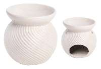 DEKOR KERÁMIA OLAJMÉCSES, GÖMB BORDÁS, 11 CM, KRÉM