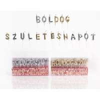 GYERTYA BOLDOG SZÜLINAPOT, ARANY/EZÜST