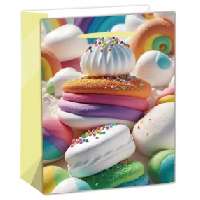 AJÁNDÉKTASAK, 18X23CM, HABOS MACARON