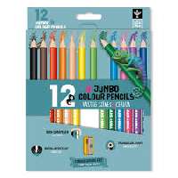 SZÍNES CERUZA ARS UNA, 12DB-OS, HÁROMSZÖGLETŰ, VASTAG+ HEGYEZŐ