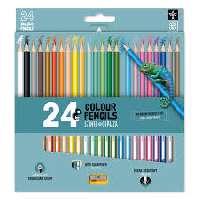 SZÍNES CERUZA ARS UNA, 24DB-OS, HÁROMSZÖGLETŰ, +HEGYEZŐ