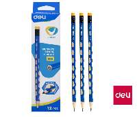 CERUZA U-TOUCH, HÁROMSZÖGLETŰ, RADÍROS VÉGGEL, HB, ERGONOMIKUS TEST, TERMÉSZETES FA