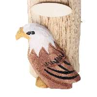 ÍRÓSZERTARTÓ MANU, KÉZZEL FARAGOTT FA, EREDETI ÁLLATMOTÍVOMMAL, SAS