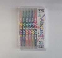 SZÖVEGKIEMELŐ FILCTOLL, AURORA 6+6 SZÍN ,KÁTVÉGŰ, GÖMBÖLYŰ ÉS VÁGOTT HEGY, CSILLÁMOS