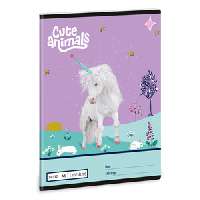 FÜZET A/5, VONALAS, 14-32 1.OSZT., CUTE ANIMALS UNICORN