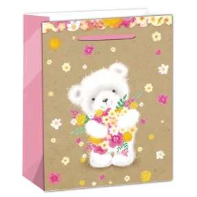 AJÁNDÉKTASAK, 18X23CM, MACI VIRÁGGAL