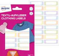 ÖNTAPADÓS CÍMKE TEXTILRE AVERY, ISKOLAI, 45X13 MM, 36 DB/2 ÍV, PASZTELL