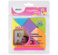 JEGYZETTÖMB ÖNTAPADÓ TANGRAM STICKY, NEON MIX, 150 LAP