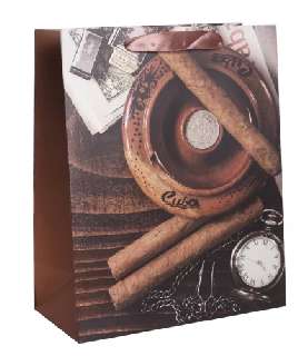 AJÁNDÉKTASAK, 18X23CM, SZIVAROK-ZSEBÓRA