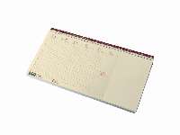 ASZTALI NAPTÁR 2026 7942-19, FEKVŐ, 320x155 BLOKKTÖMBÖS, CHAMOIS BORDÓ