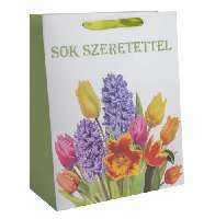 AJÁNDÉKTASAK, SOK SZERETETTEL, 31X42CM, TULIPÁN/JÁCINT