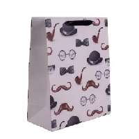 AJÁNDÉKTASAK, 26X32CM, BAJUSZ-KALAP-PIPA