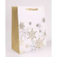 AJÁNDÉKTASAK, KARÁCSONYI, 18X23CM, HÓKRISTÁLYOK