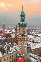 FALINAPTÁR 2026, MAGYAR VÁROSOK, 21X32 CM, SPIRÁLOZOTT