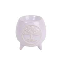 DEKOR KERÁMIA OLAJMÉCSES, GÖMB , 9,5X10 CM, FEHÉR