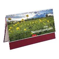 ASZTALI NAPTÁR 2026 T054-002, FEHÉR, ÁLLÓ, BORDÓ, NEMZETI PARK