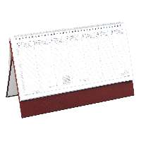 ASZTALI NAPTÁR 2026 T051-002, FEHÉR, ÁLLÓ, BORDÓ