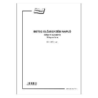 D.E.966 BETEGELŐJEGYZÉSI NAPLÓ, A/4, 26 LAPOS
