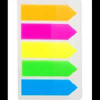 JELÖLŐCÍMKE MŰANYAG, NYÍL, 43X12 MM, 5X20 LAP, NEON SZÍN