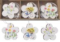 DEKOR FA VIRÁGFEJ, AKASZTHATÓ, 5,5 CM, 9 DB/CSOM