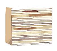 AJÁNDÉKTASAK, ITALOS, 12X36CM, BARNA SÁVOK