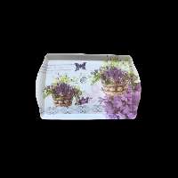 TÁLCA MŰANYAG, VIRÁGCSOKOR MINTÁS, 35 X 22,5 X 2 CM M40273