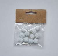 TEXTIL POM-PON, BOLYHOS, 1,5CM, 12DB/CSOM, FEHÉR