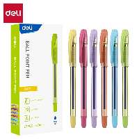 GOLYÓSTOLL DELI, 0,7 MM, NYOMÓGOMBOS, ÁTLÁTSZÓ SZÍN, KÉK ÍRÁS