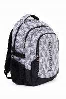 HÁTIZSÁK, OVÁLIS, 33X46X21 CM, SZÜRKE-FEKETE