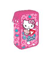 TOLLTARTÓ, 3 EMELETES, TÖLTÖTT, HELLO KITTY PINK