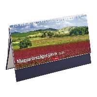 ASZTALI NAPTÁR 2027 T056, FEHÉR, ÁLLÓ, KÉK, MAGYARORSZÁGOT JÁRVA
