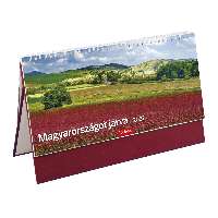 ASZTALI NAPTÁR 2027 T056, FEHÉR, ÁLLÓ, BORDÓ, MAGYARORSZÁGOT JÁRVA